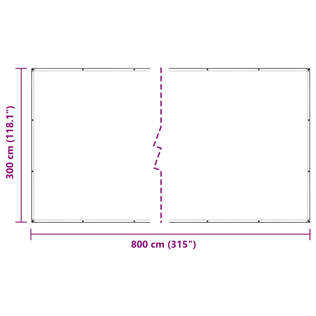 klar presenning med øjer 3x8 m PVC