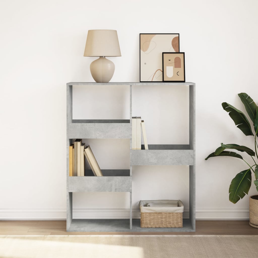 bogreol/rumdeler 100x33x115 cm betongrå