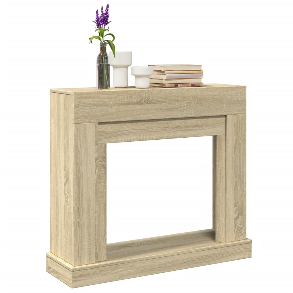 forsats til pejs 100x30x87,5 cm konstrueret træ sonoma-eg billede