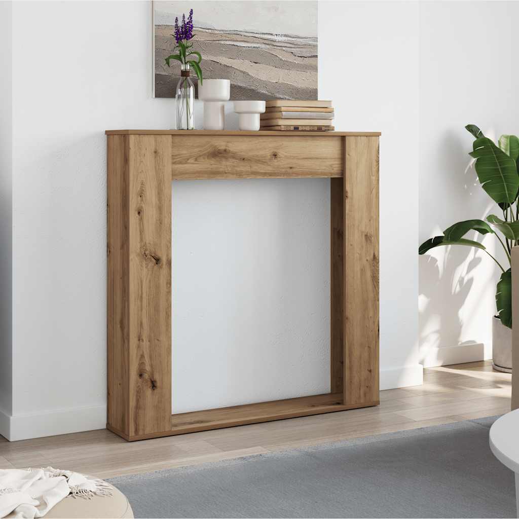 forsats til pejs 100x20x100 cm konstrueret træ kunsteg billede
