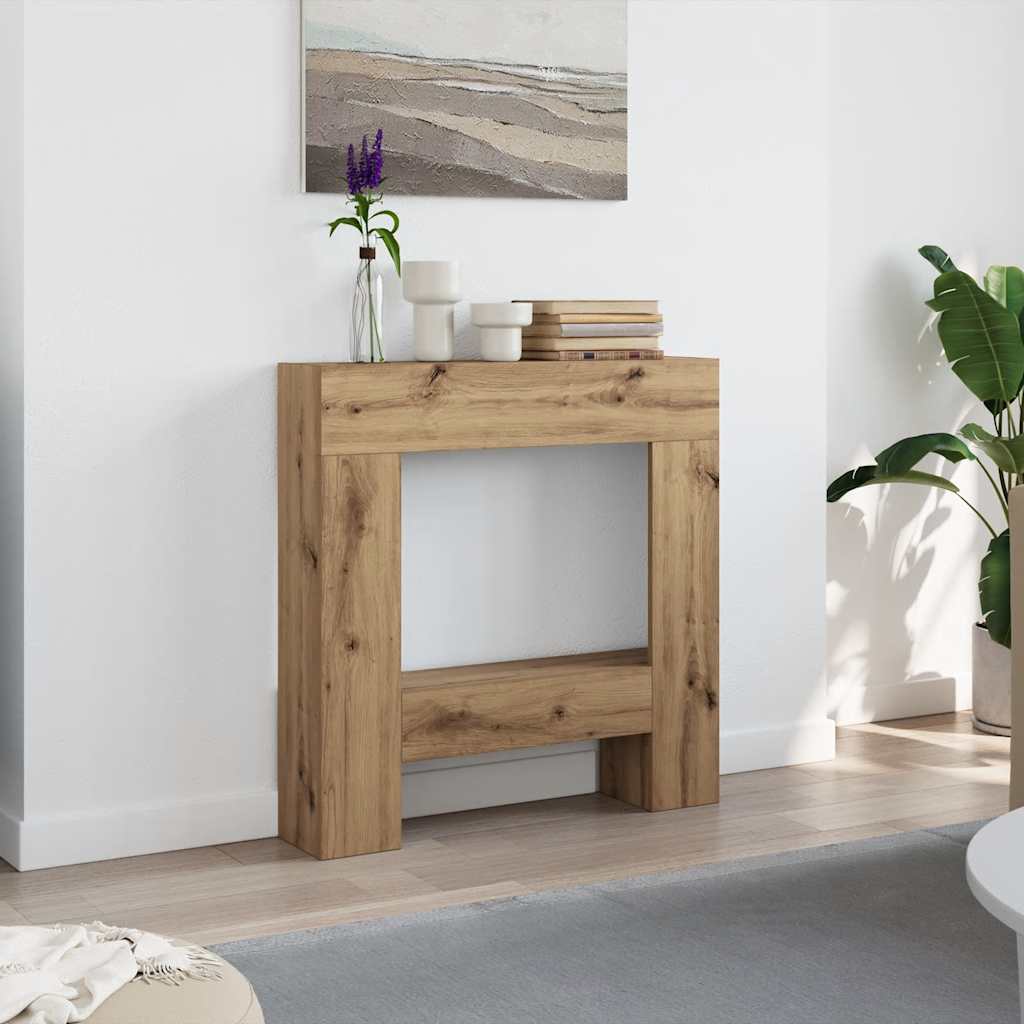 forsats til pejs 81x18x82 cm konstrueret træ kunsteg billede