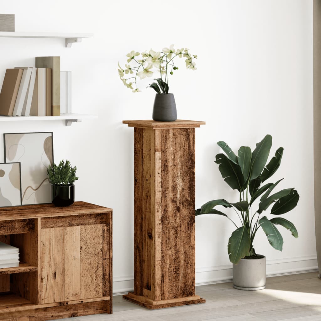 piedestal med opbevaring 31x30x90 cm konstrueret træ billede