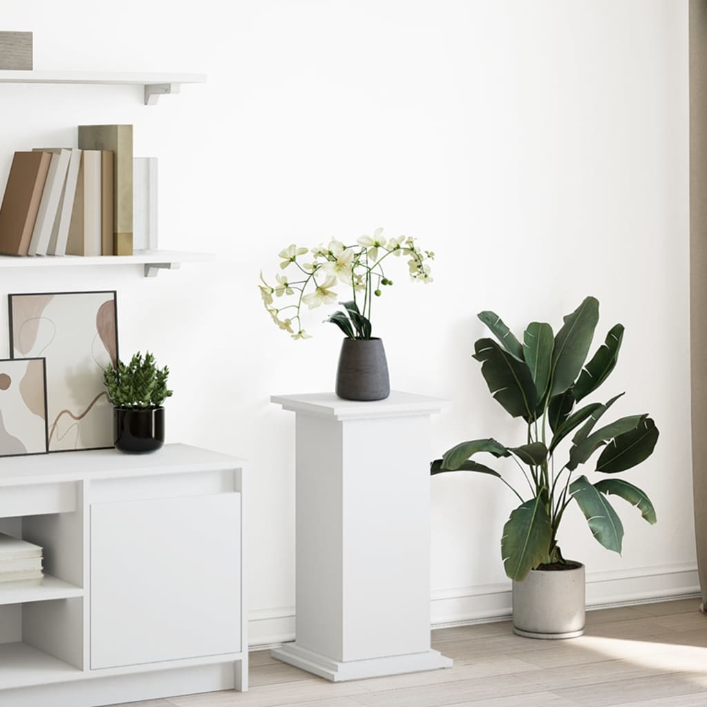 piedestal med opbevaring 31x30x60 cm konstrueret træ hvid billede