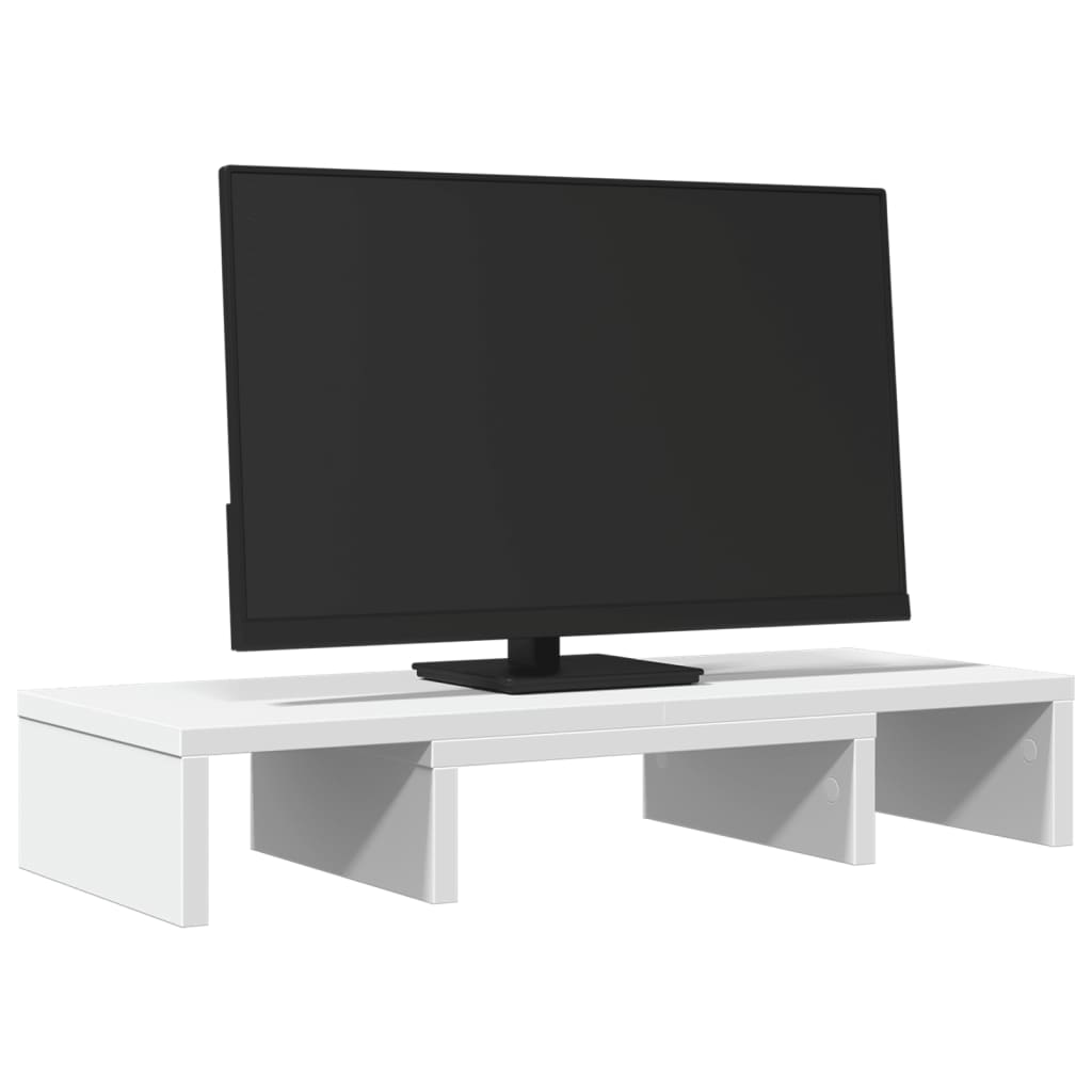skærmholder 60x24x10,5 cm justerbar konstrueret træ hvid