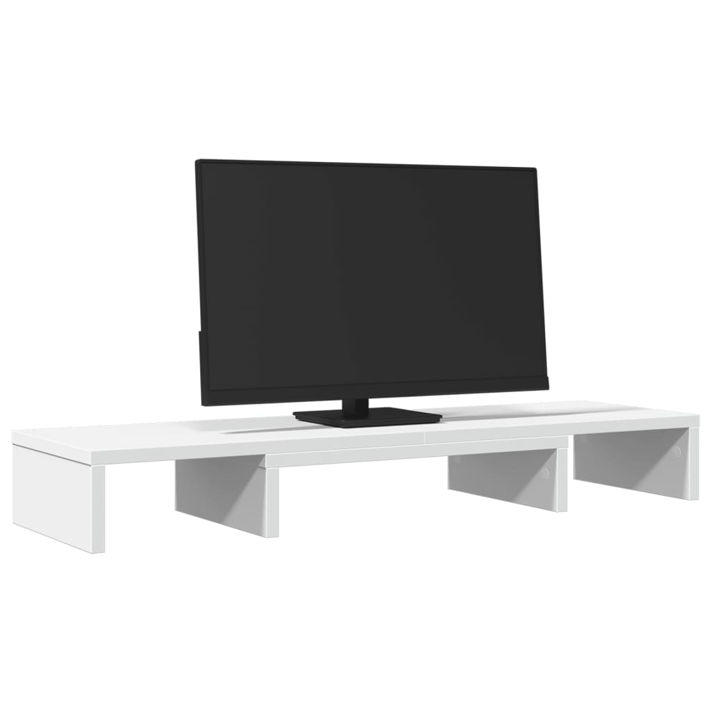 skærmholder 80x24x10,5 cm justerbar konstrueret træ hvid