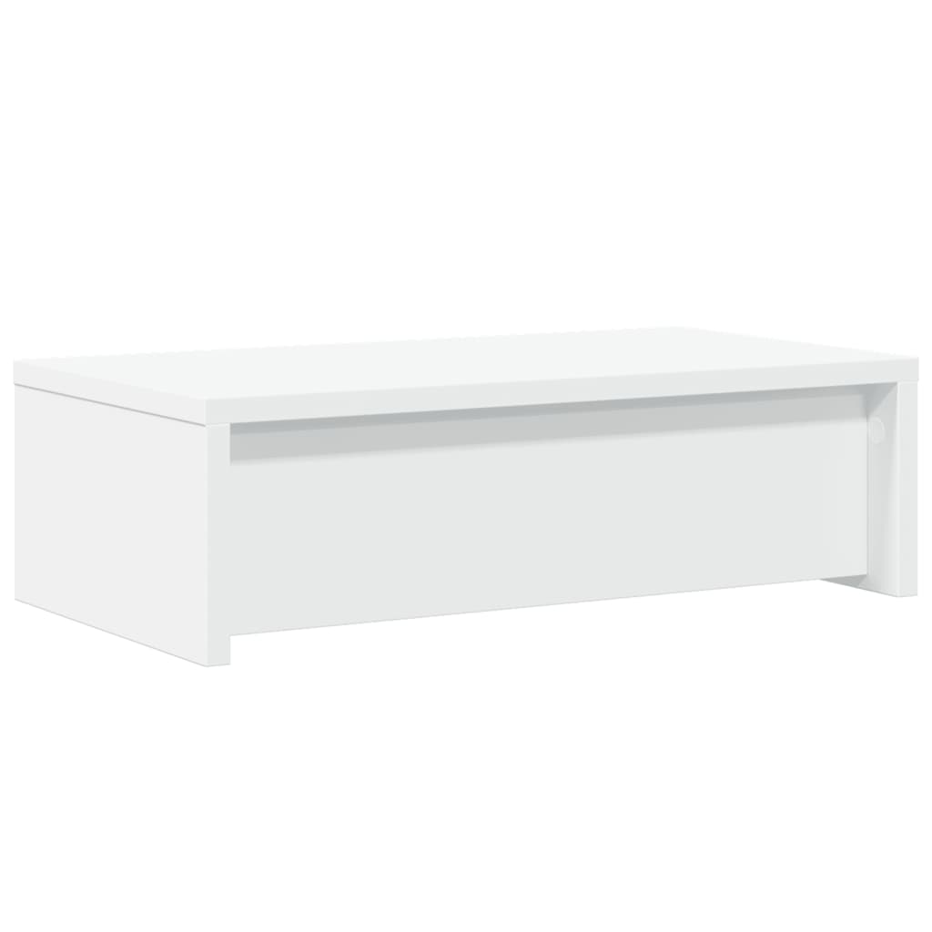 skærmholder med skuffer 50x27x15 cm konstrueret træ hvid