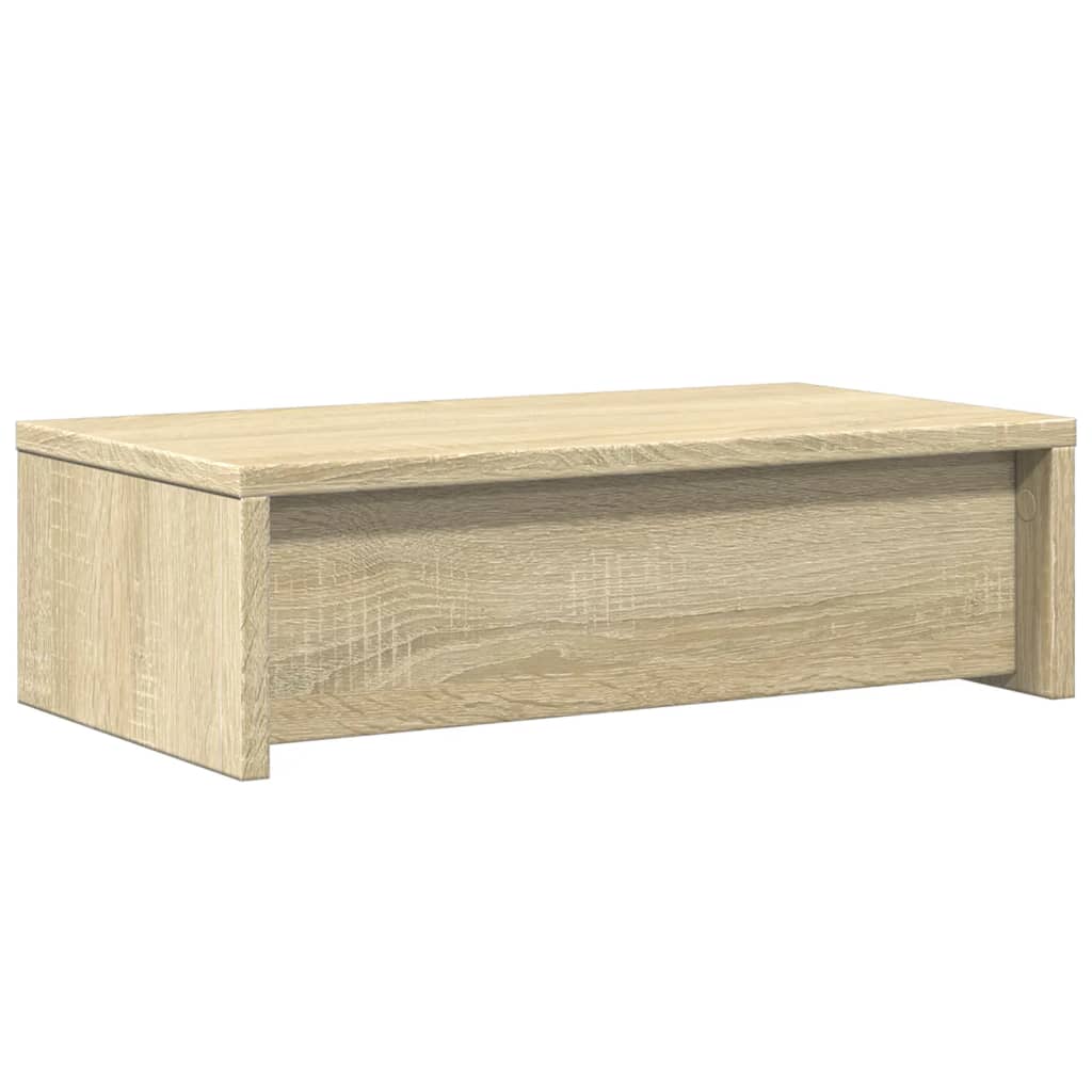 skærmholder med skuffer 50x27x15 cm konstrueret træ sonoma-eg