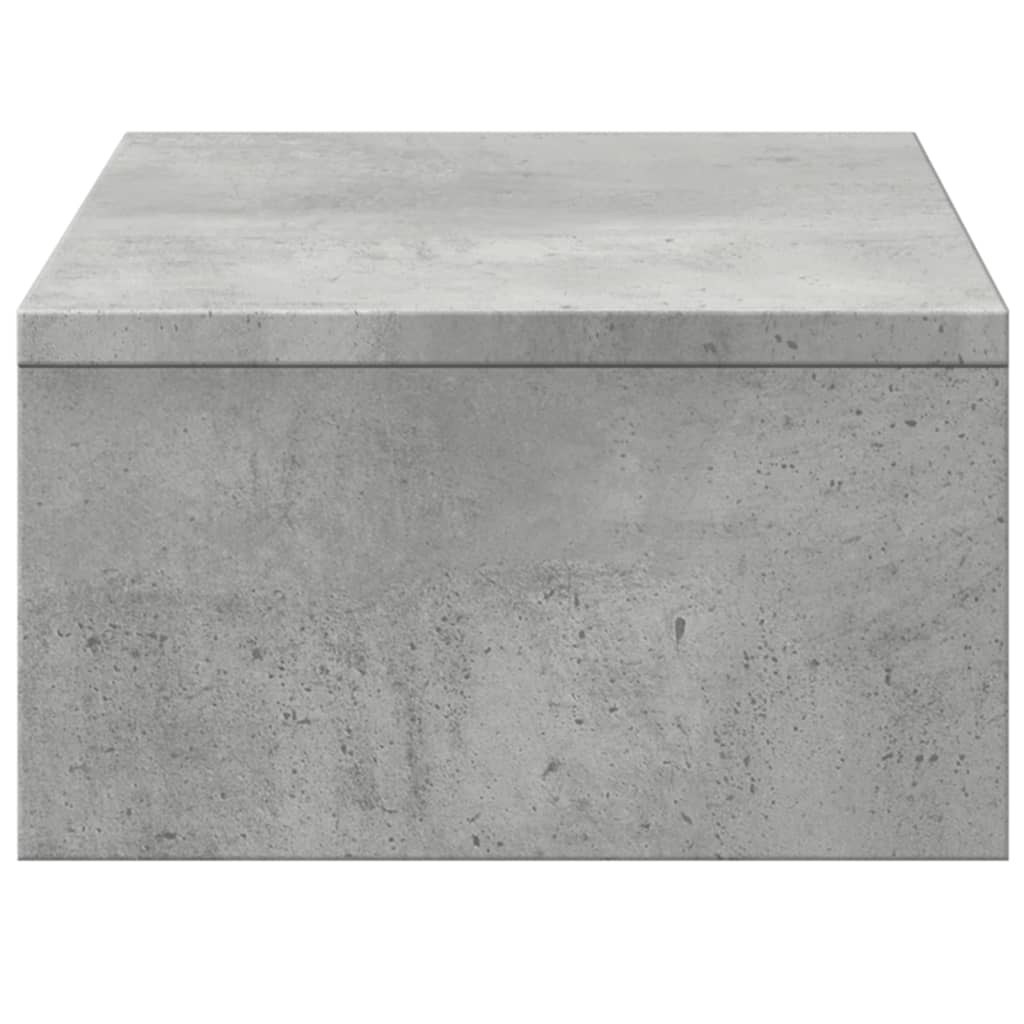 skærmholder med skuffer 50x27x15 cm konstrueret træ betongrå