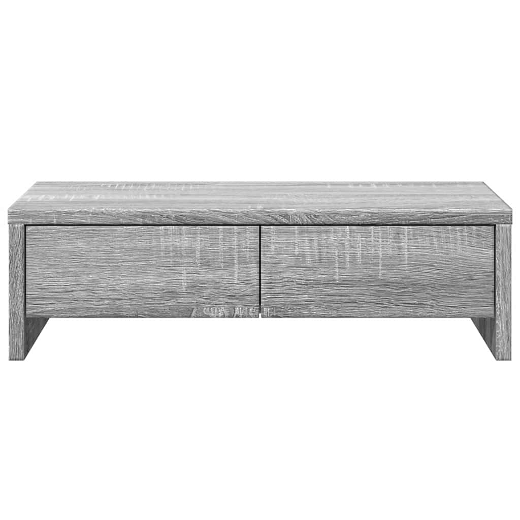 skærmholder med skuffer 50x27x15 cm konstrueret træ grå sonoma