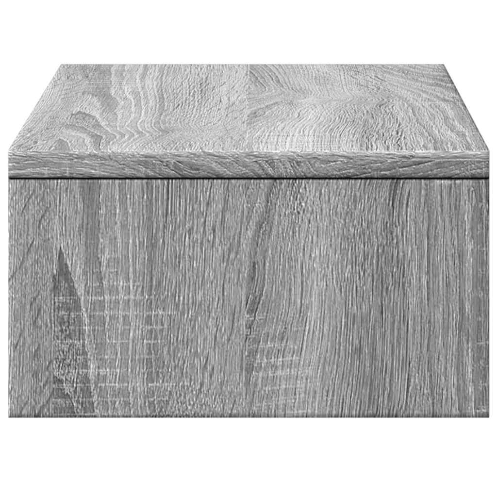 skærmholder med skuffer 50x27x15 cm konstrueret træ grå sonoma