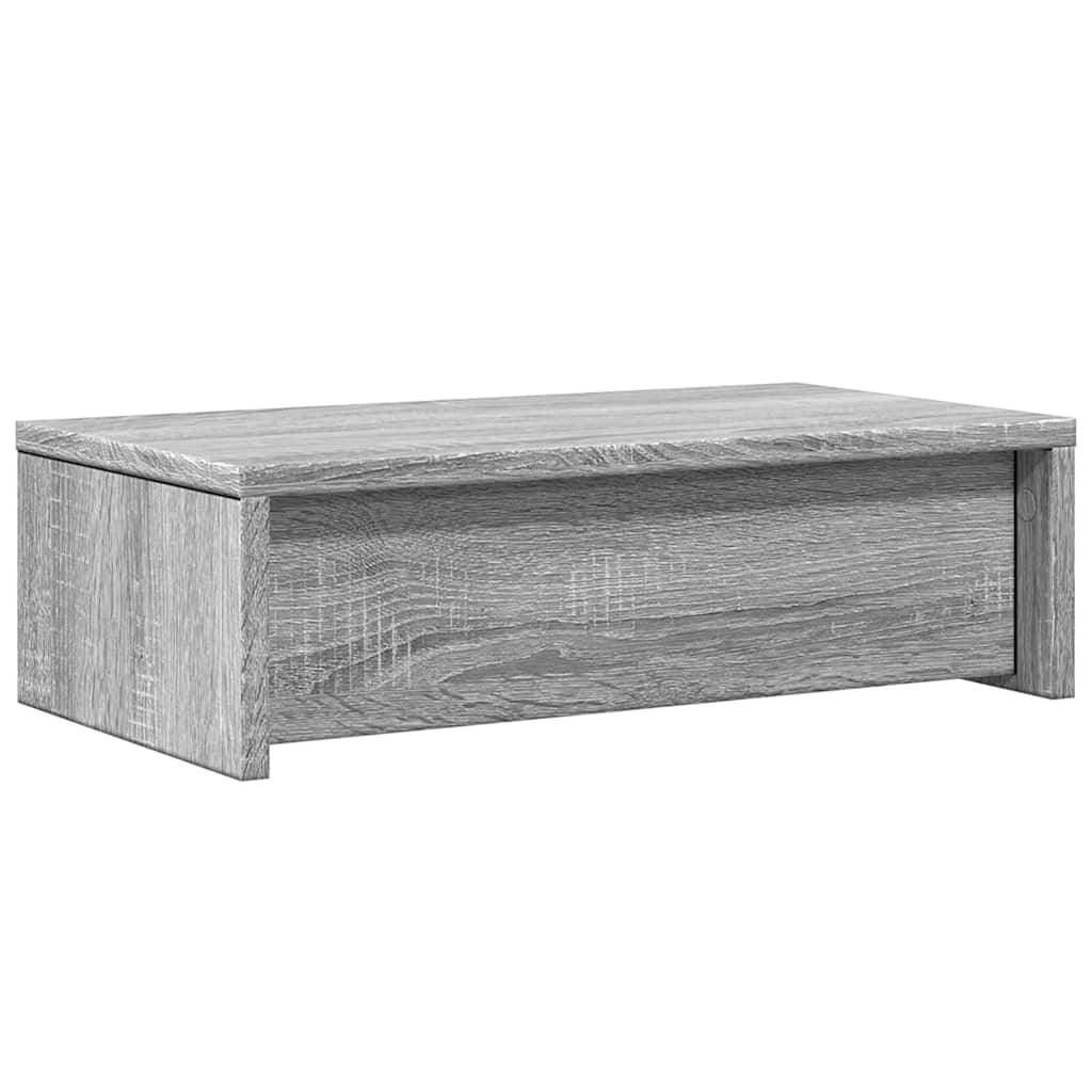 skærmholder med skuffer 50x27x15 cm konstrueret træ grå sonoma