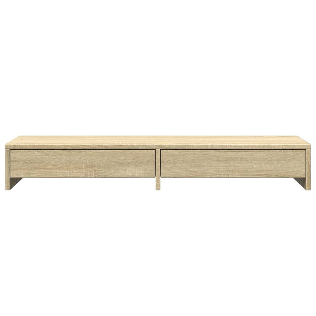 skærmstativ med skuffer Sonoma eg 100x27x15 cm konstrueret træ