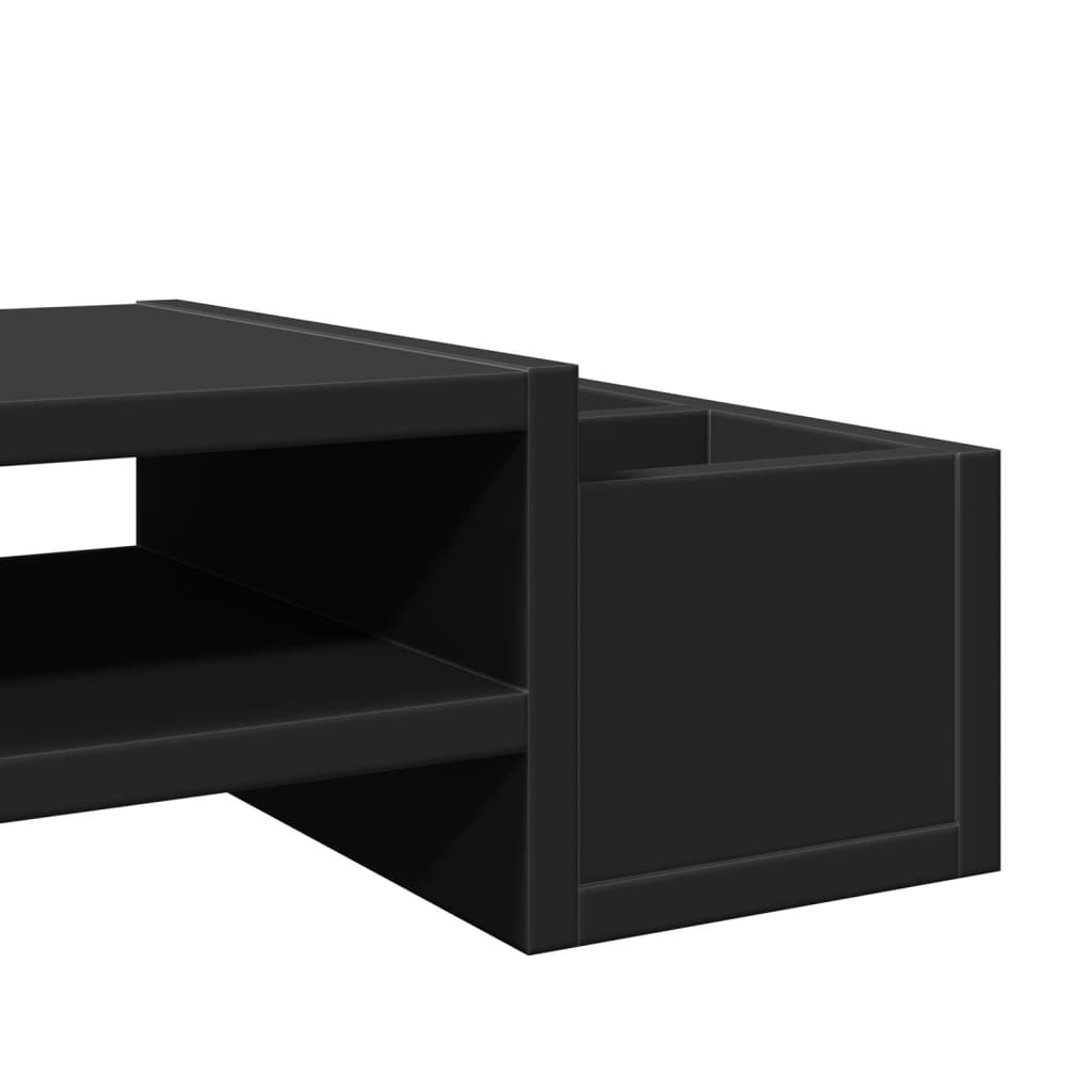 skærmholder med opbevaring 70x27x15 cm konstrueret træ sort