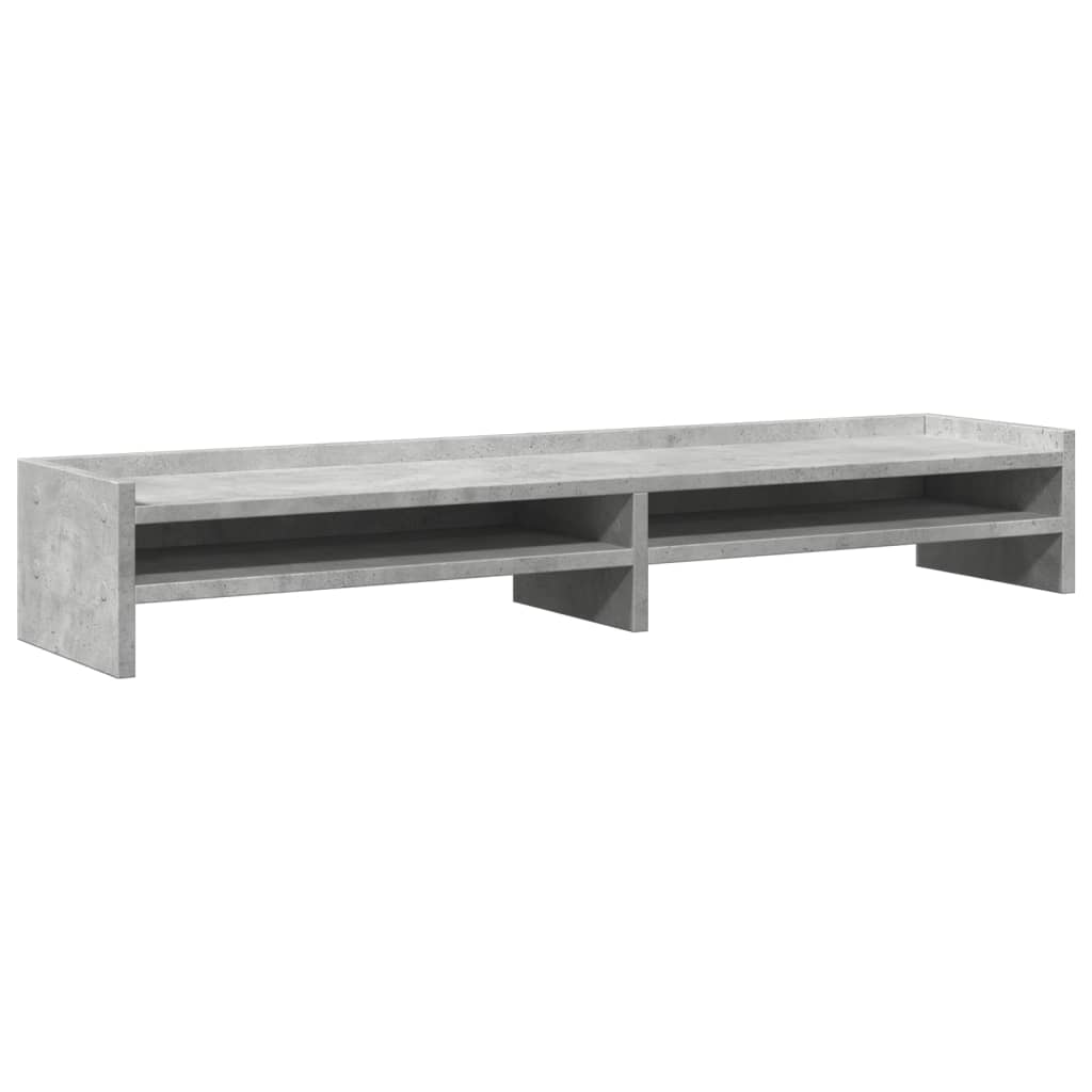 skærmstander 100x24x16 cm konstrueret træ betongrå
