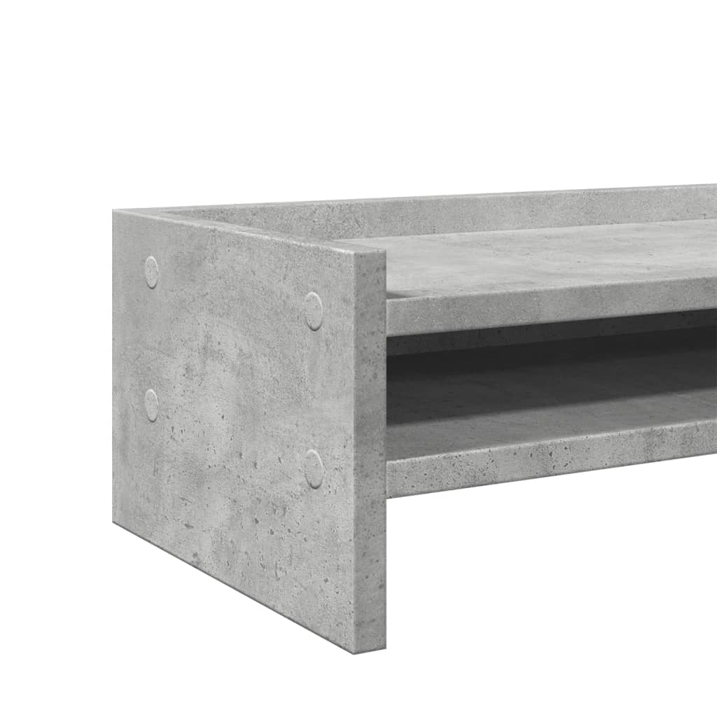 skærmstander 100x24x16 cm konstrueret træ betongrå
