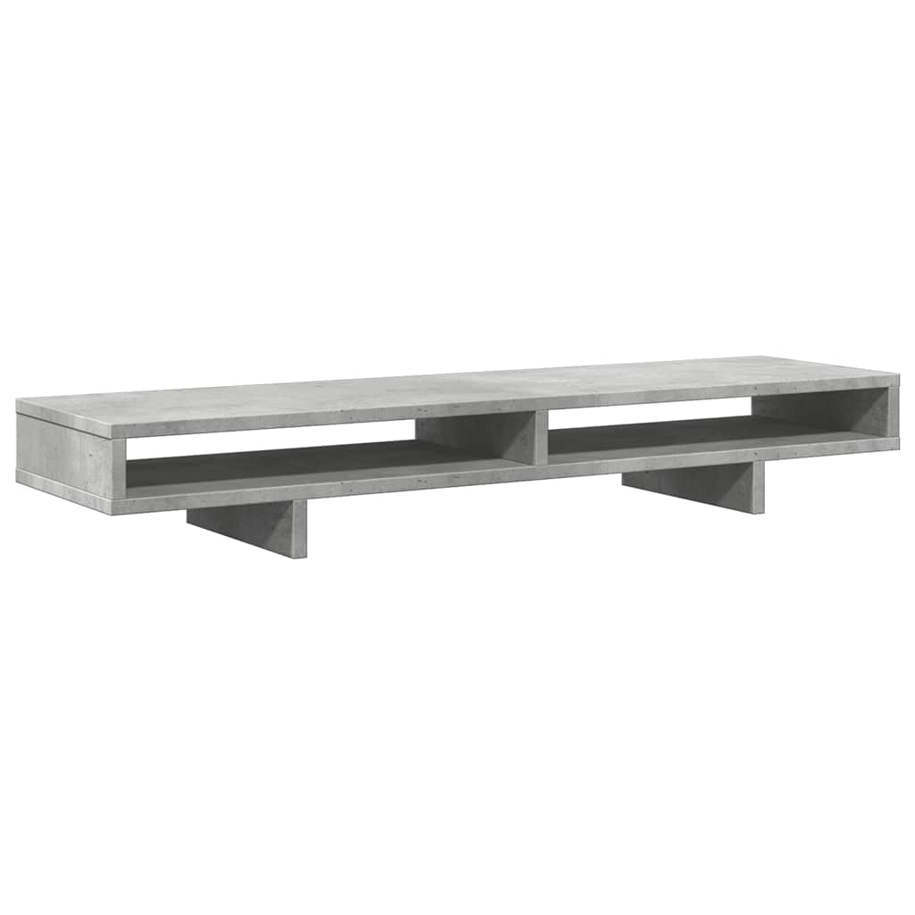 skærmstander 100x27x15 cm konstrueret træ betongrå