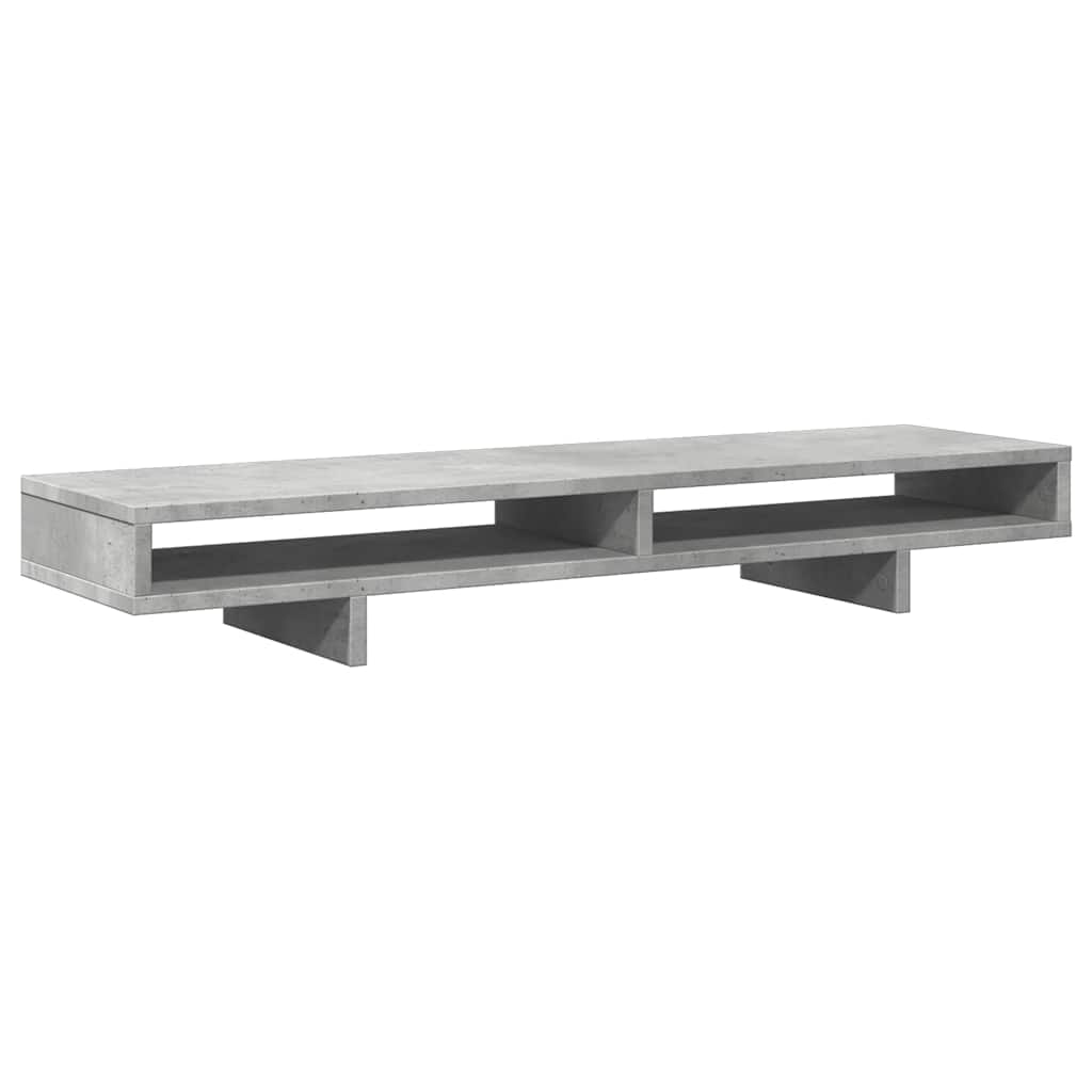 skærmstander 100x27x15 cm konstrueret træ betongrå