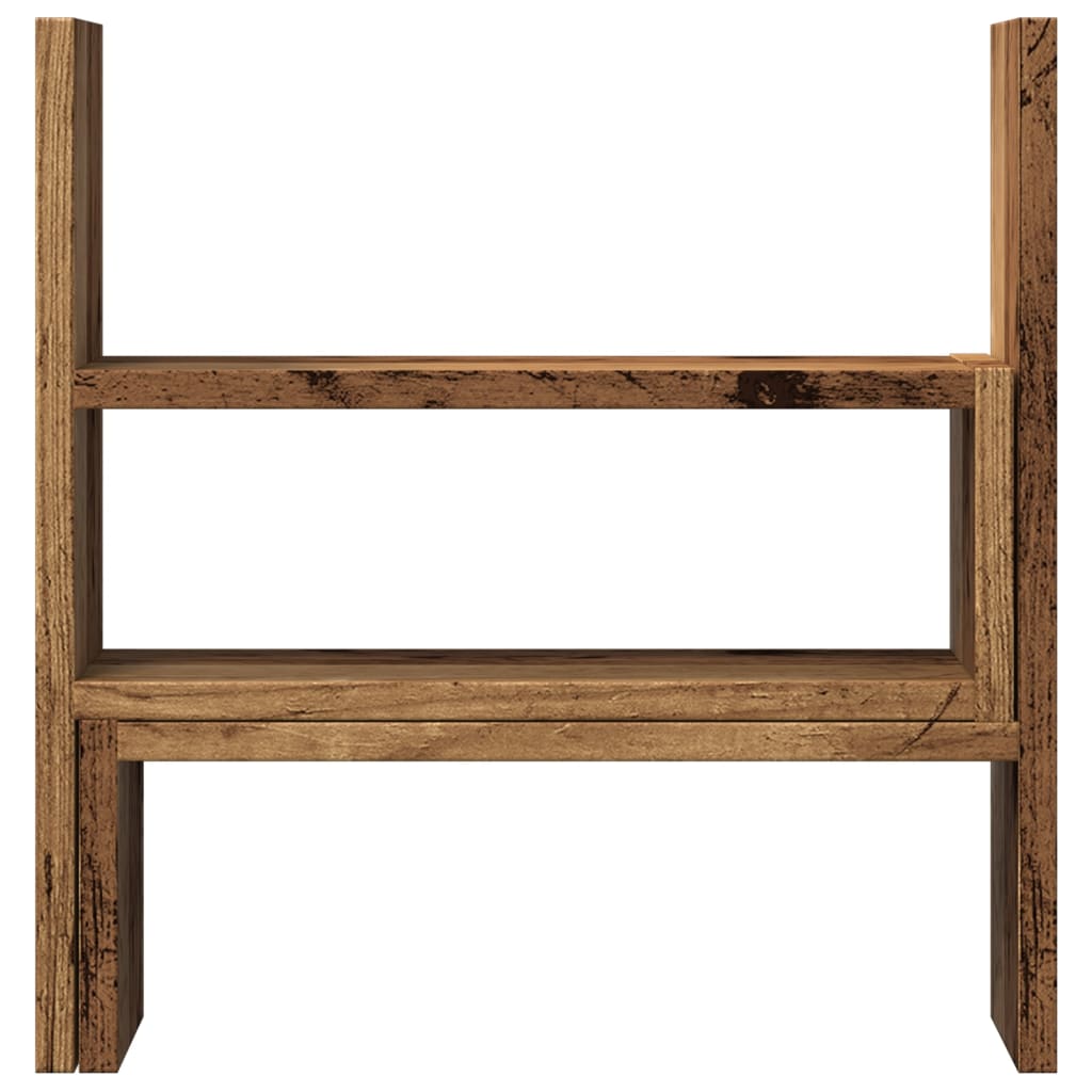 hylde til skrivebord 40x17x41 cm konstrueret træ antikt træ