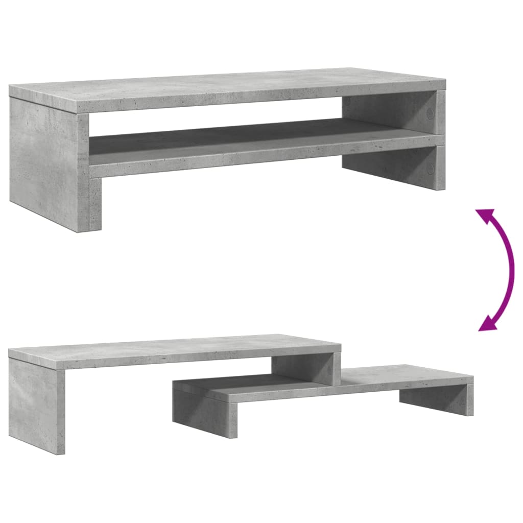skærmholder 54x22x15 cm konstrueret træ betongrå