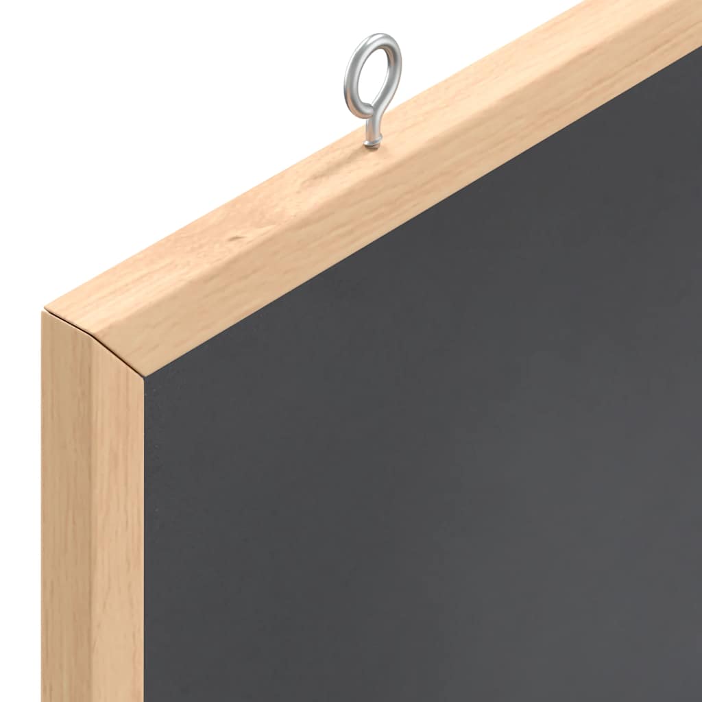 tavle med ramme af massivt fyrretræ sort 100x55 cm