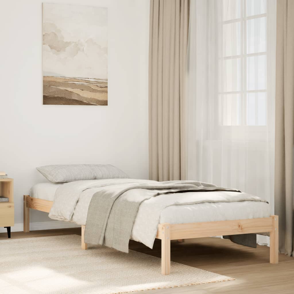 ekstra lang sengeramme uden madras 90x210 cm massivt fyrretræ