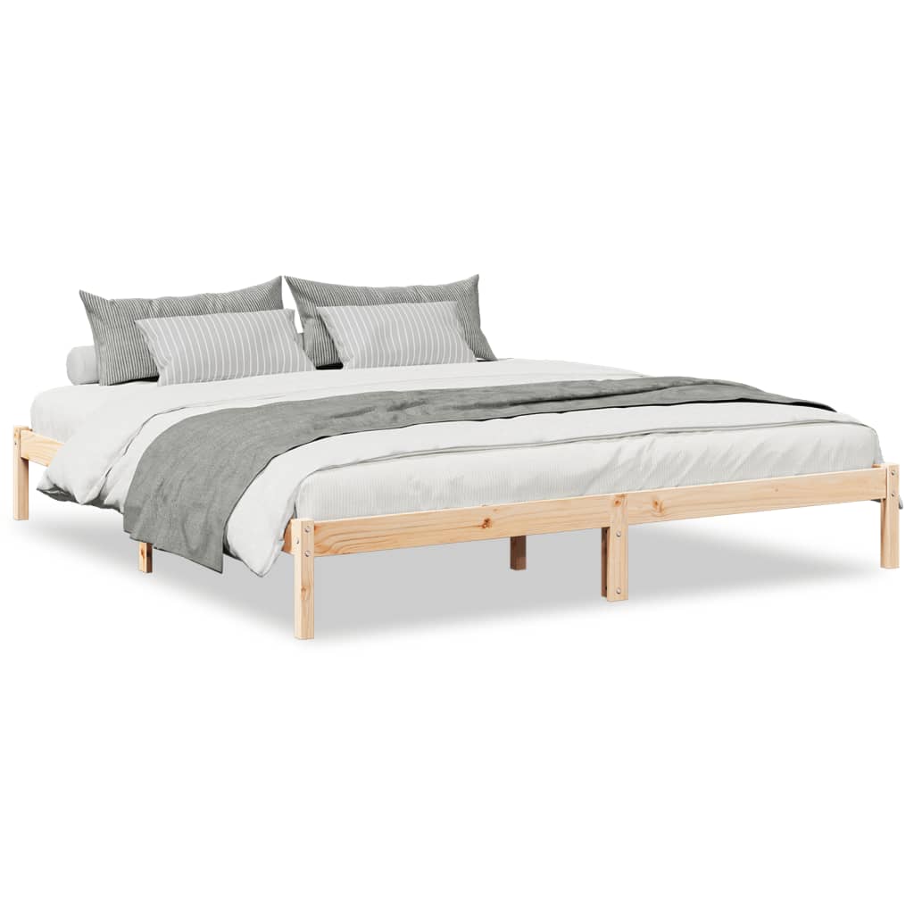 ekstra lang sengeramme uden madras 200x210 cm massivt fyrretræ