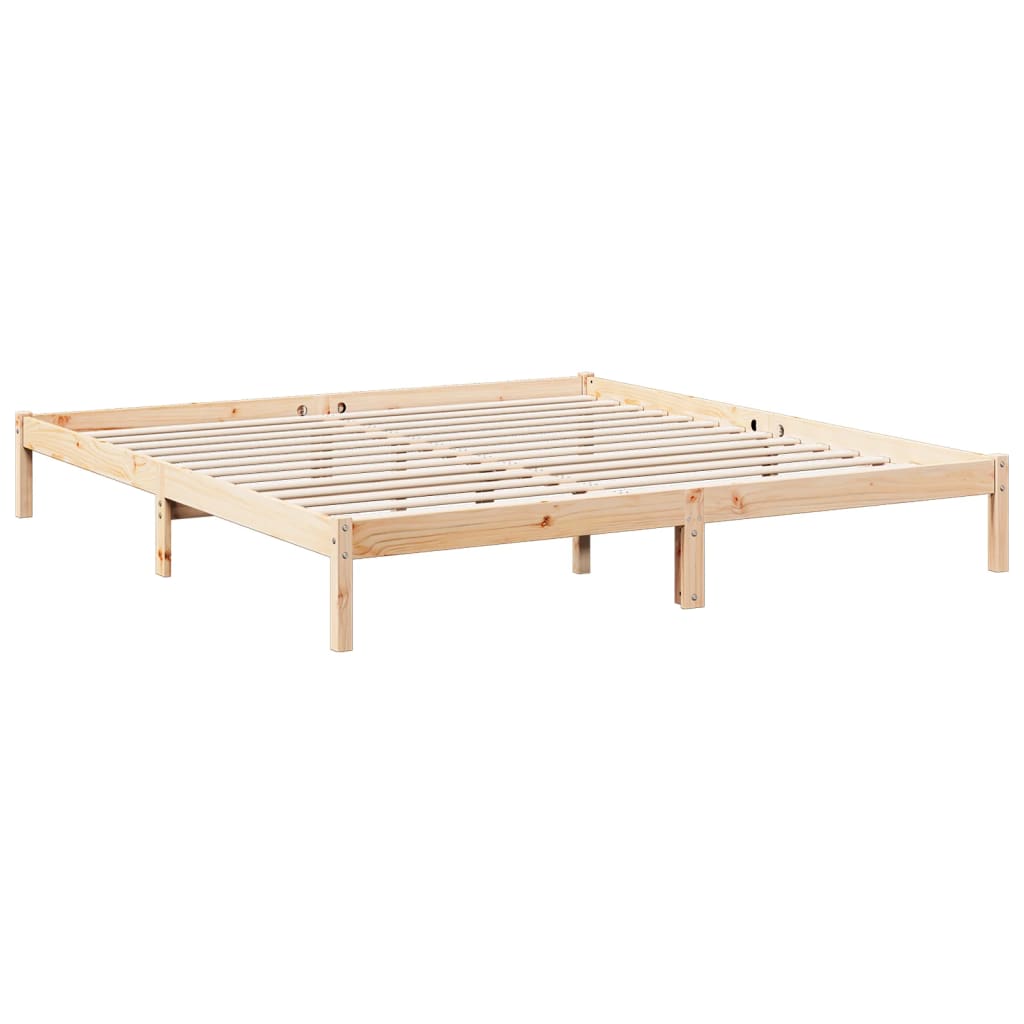 ekstra lang sengeramme uden madras 200x210 cm massivt fyrretræ