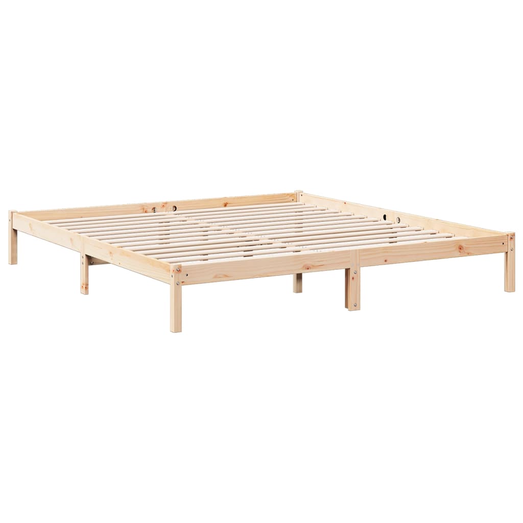 ekstra lang sengeramme uden madras 200x210 cm massivt fyrretræ