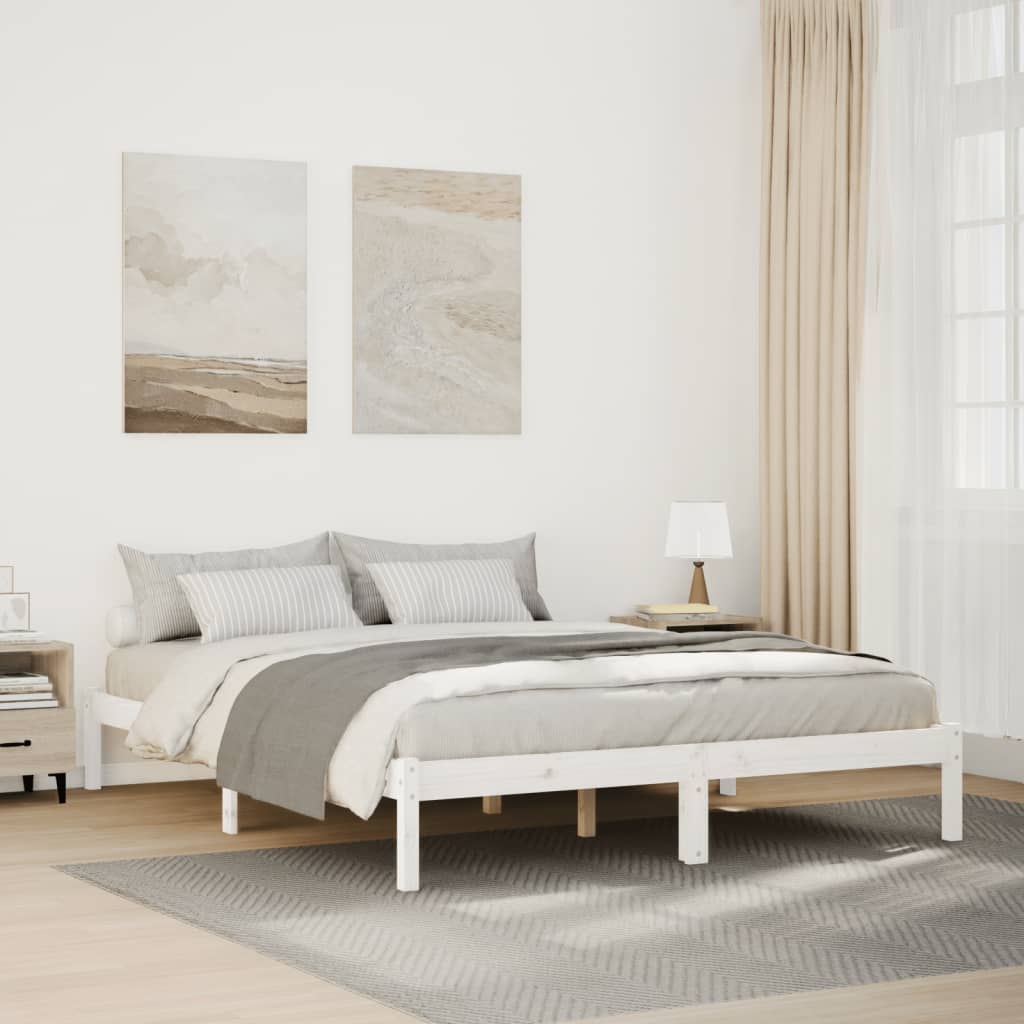 ekstra lang sengeramme uden madras 140x220 cm massivt fyrretræ