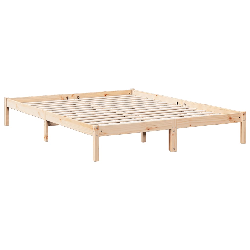ekstra lang sengeramme uden madras 160x220 cm massivt fyrretræ