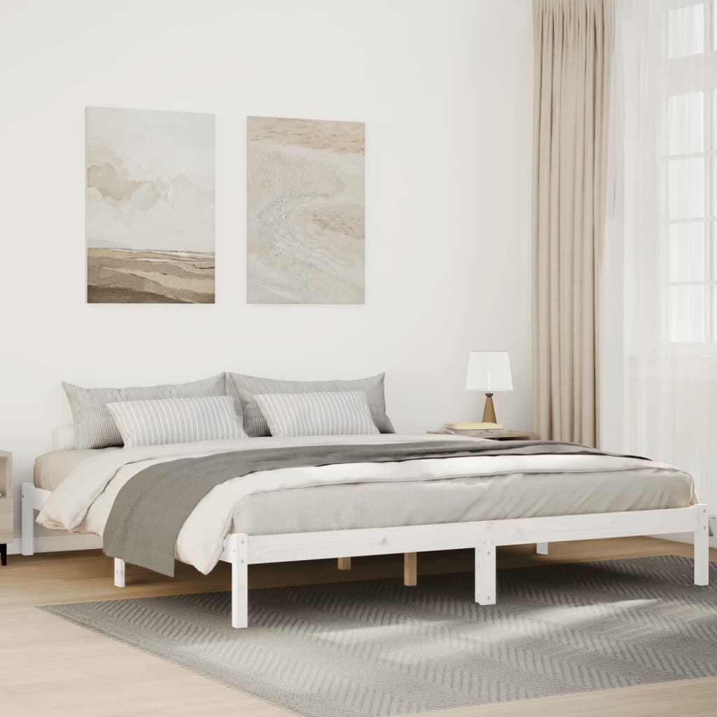 ekstra lang sengeramme uden madras 180x220 cm massivt fyrretræ