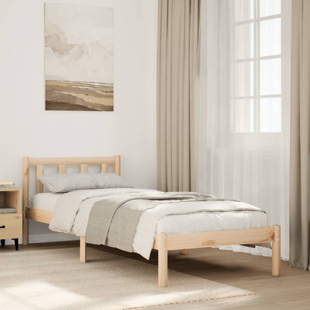 ekstra lang sengeramme uden madras 80x220 cm massivt fyrretræ