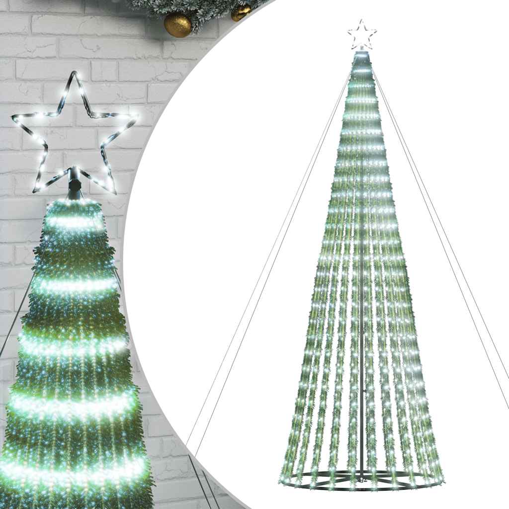 LED-juletræ 1028 LED'er 403 cm koldt hvidt lys