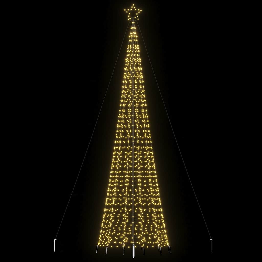 LED-juletræ med spyd 1534 LED'er 500 cm varmt hvidt lys