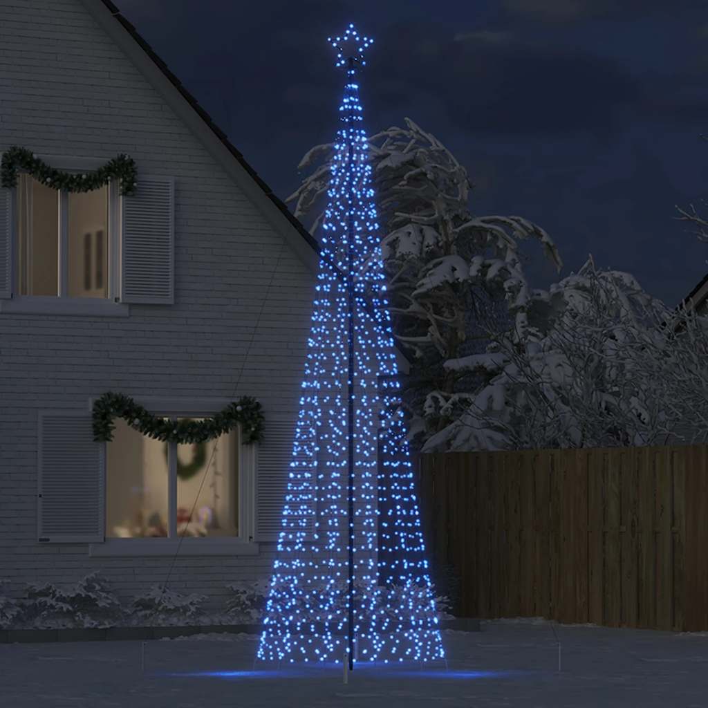 LED-juletræ med spyd 1534 LED'er 500 cm blåt lys