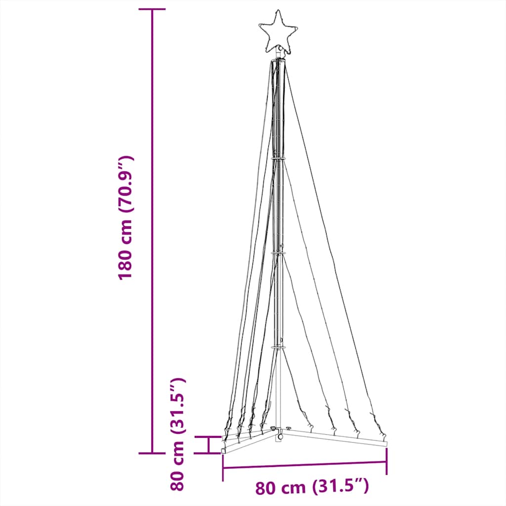LED-juletræ 339 LED'er 187 cm varmt hvidt lys