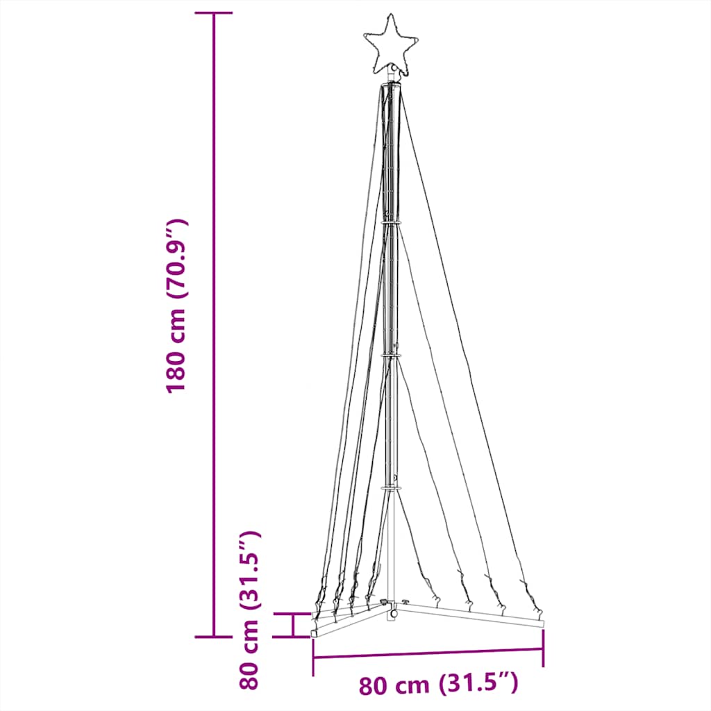 LED-juletræ 339 LED'er 187 cm farverigt lys