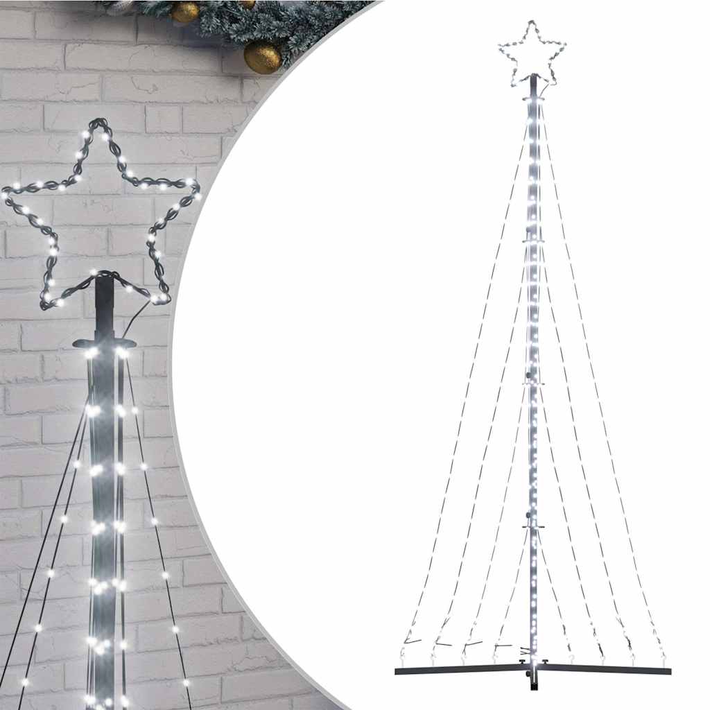 LED-juletræ 447 LED'er 250 cm koldt hvidt lys