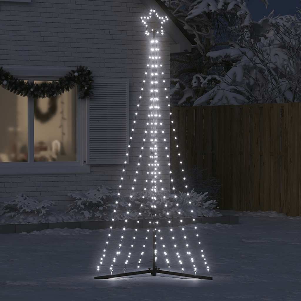 LED-juletræ 447 LED'er 250 cm koldt hvidt lys