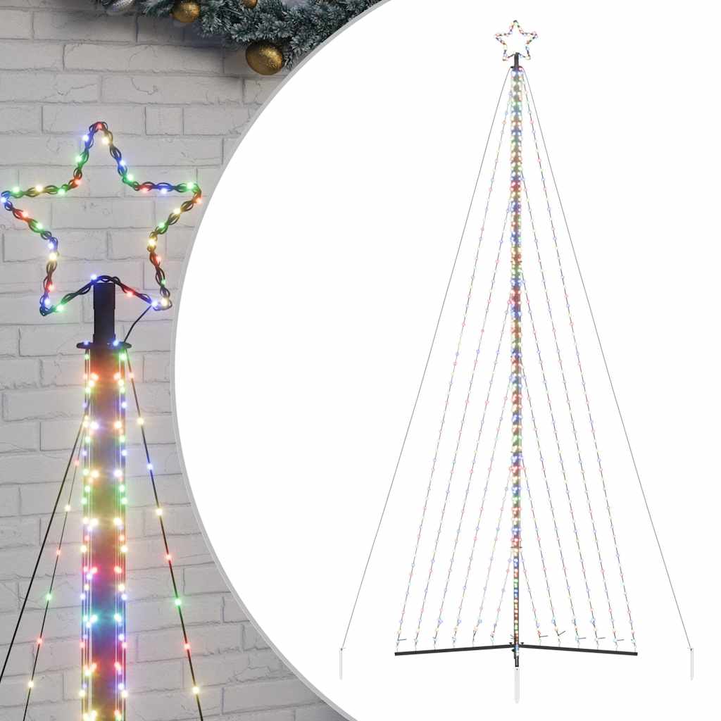 LED-juletræ 789 LED'er 476 cm farverigt lys