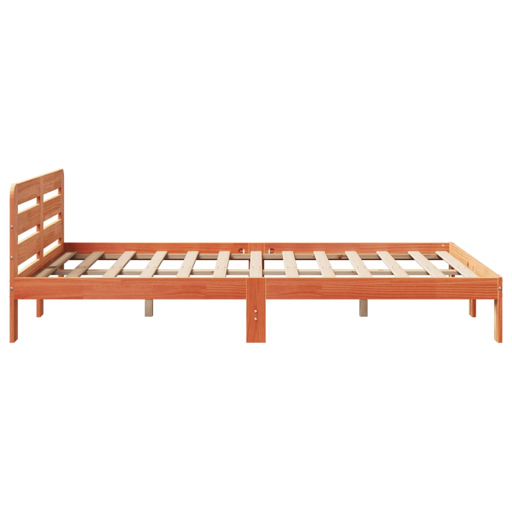 sengeramme uden madras 140x200 cm massivt fyr gyldenbrun