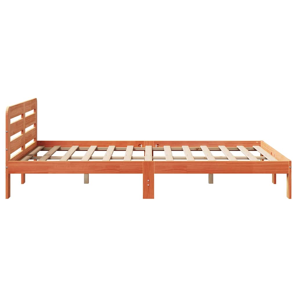 sengeramme uden madras 150x200 cm massivt fyrretræ gyldenbrun