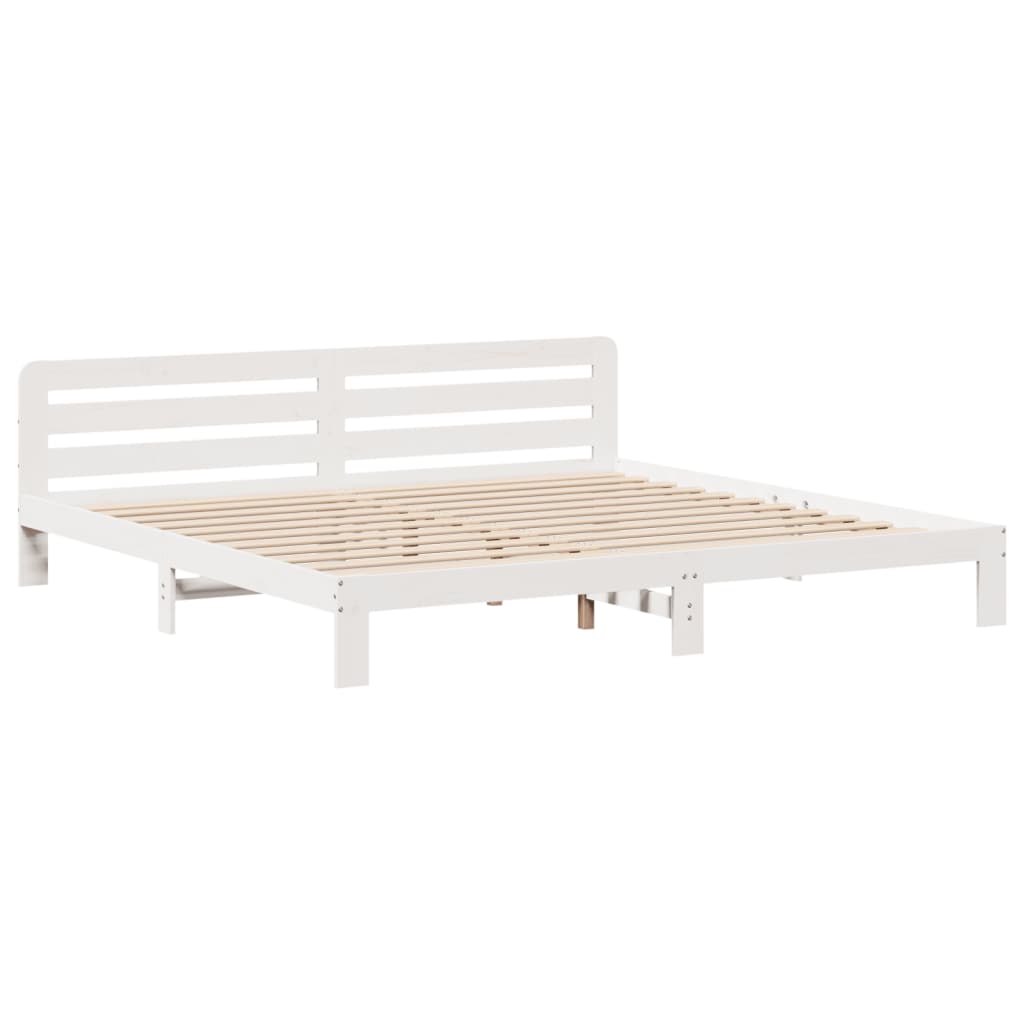 sengeramme uden madras 180x200 cm massivt fyrretræ hvid
