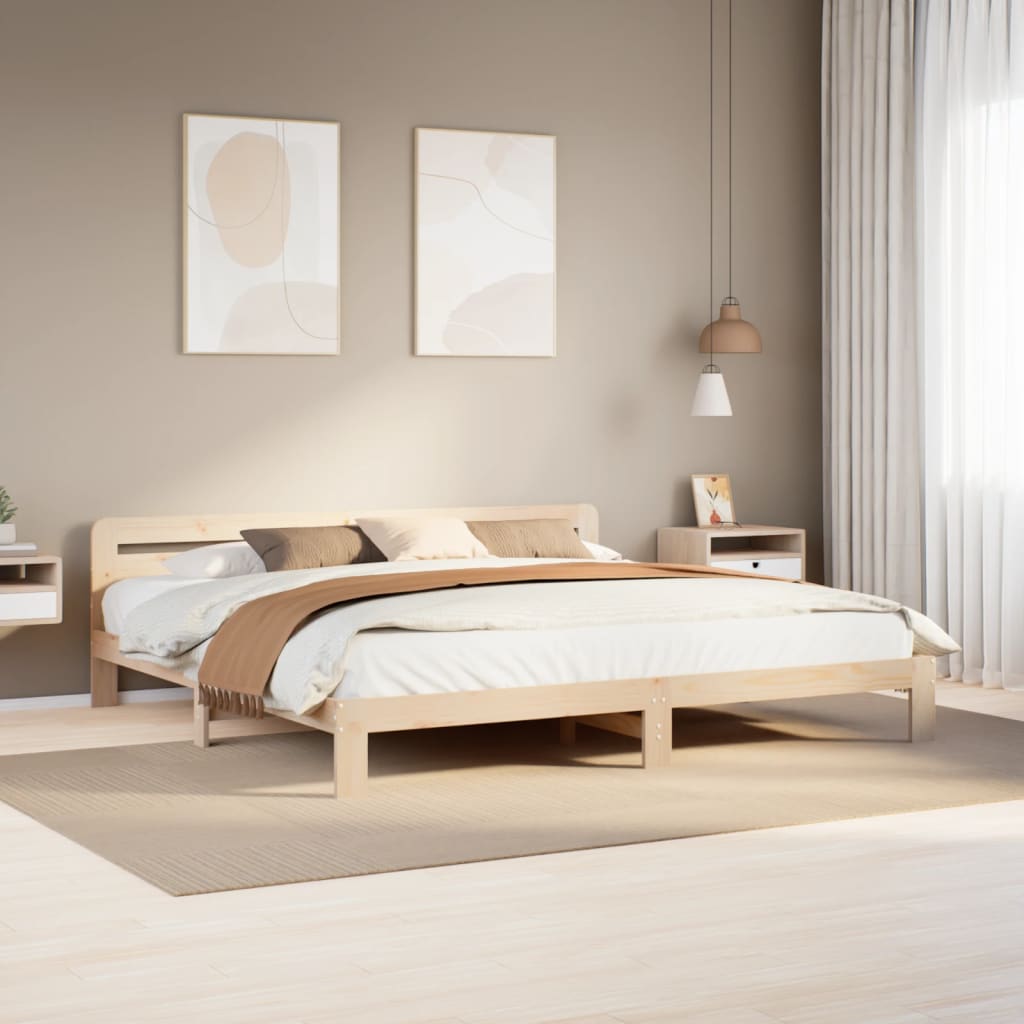 sengeramme uden madras 200x200 cm massivt fyrretræ