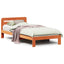 sengeramme uden madras 90x190 cm massivt fyrretræ gyldenbrun