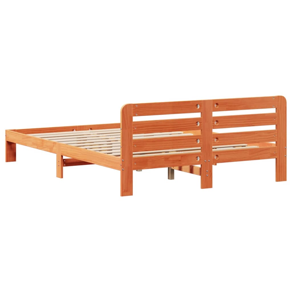 sengeramme uden madras 120x190 cm massivt fyrretræ gyldenbrun