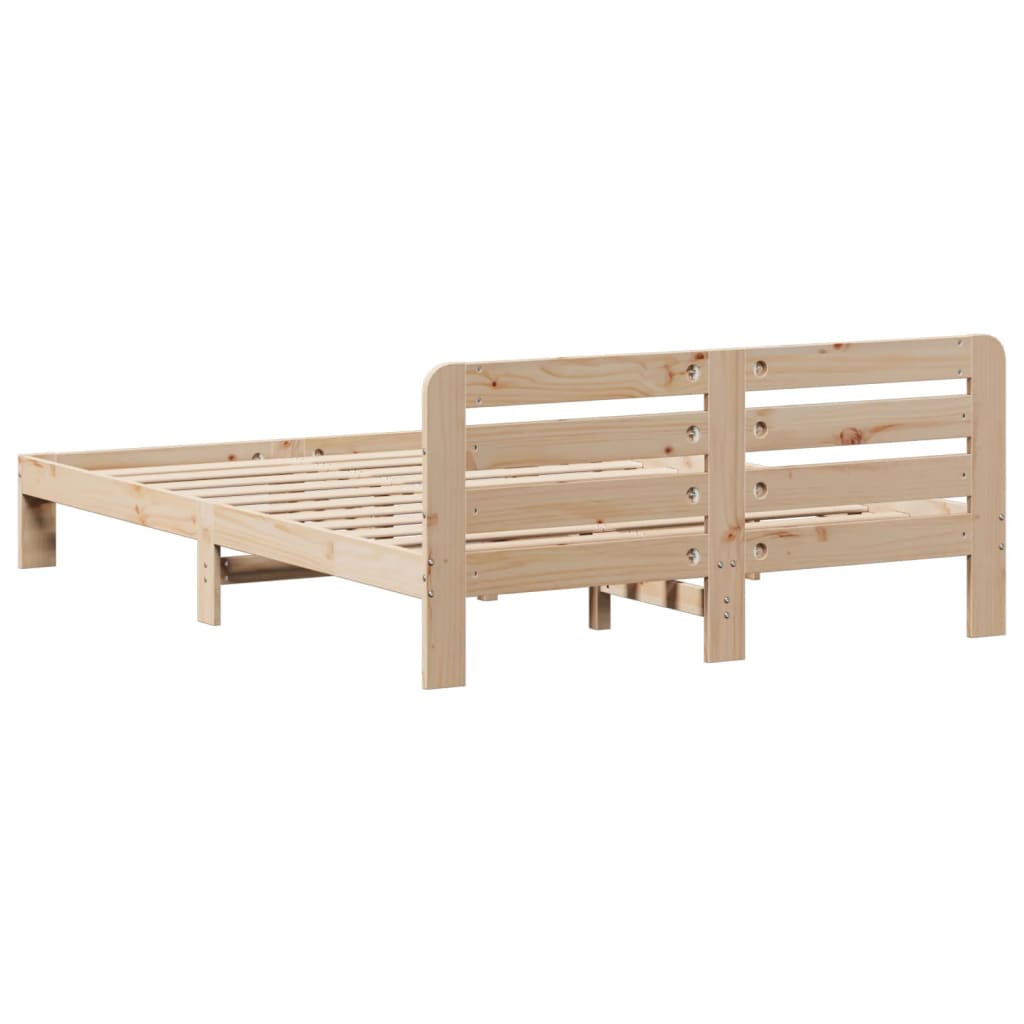 sengeramme uden madras 135x190 cm massivt fyrretræ hvid