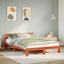 sengeramme uden madras 135x190 cm massivt fyrretræ brun