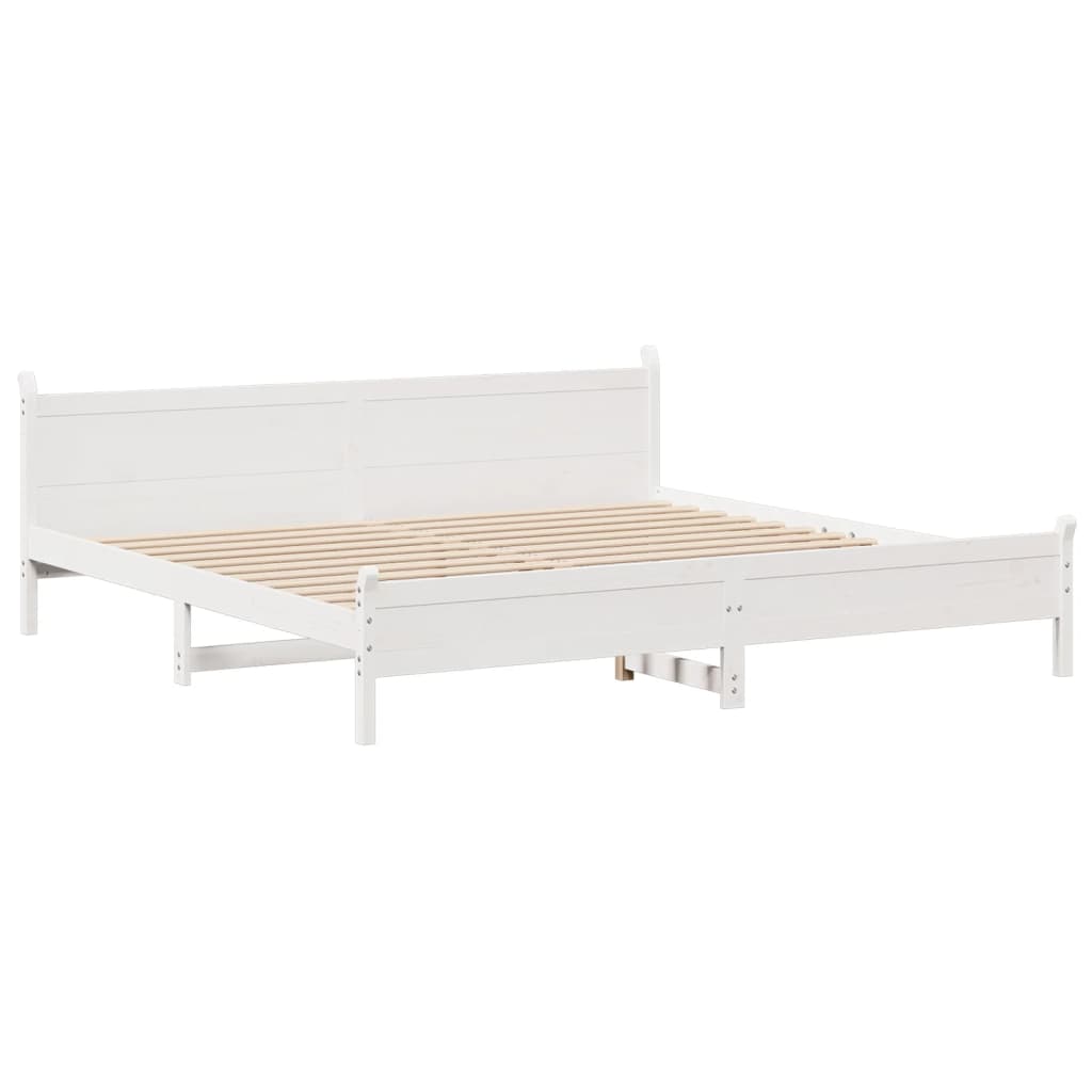 sengeramme uden madras 180x200 cm massivt fyrretræ hvid