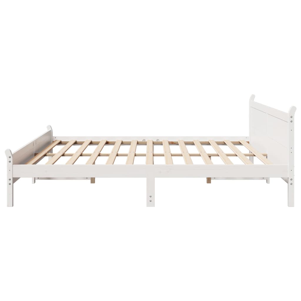 sengeramme uden madras 180x200 cm massivt fyrretræ hvid